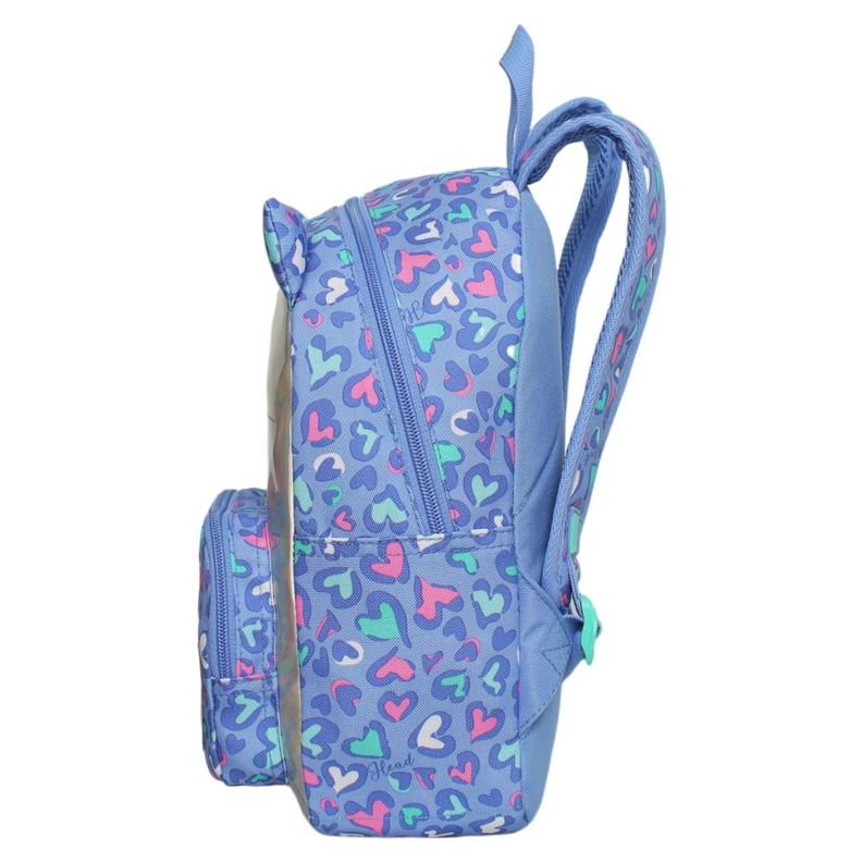 Mochila Infantil Niña Pop Gato Corazon Lila Head-3