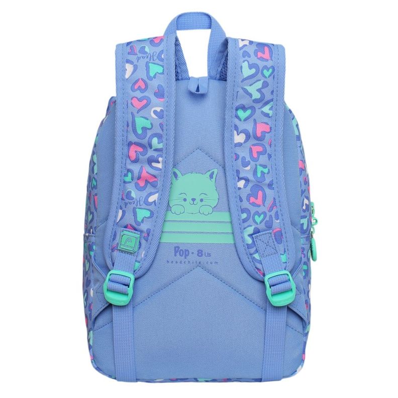 Mochila Infantil Niña Pop Gato Corazon Lila Head-4