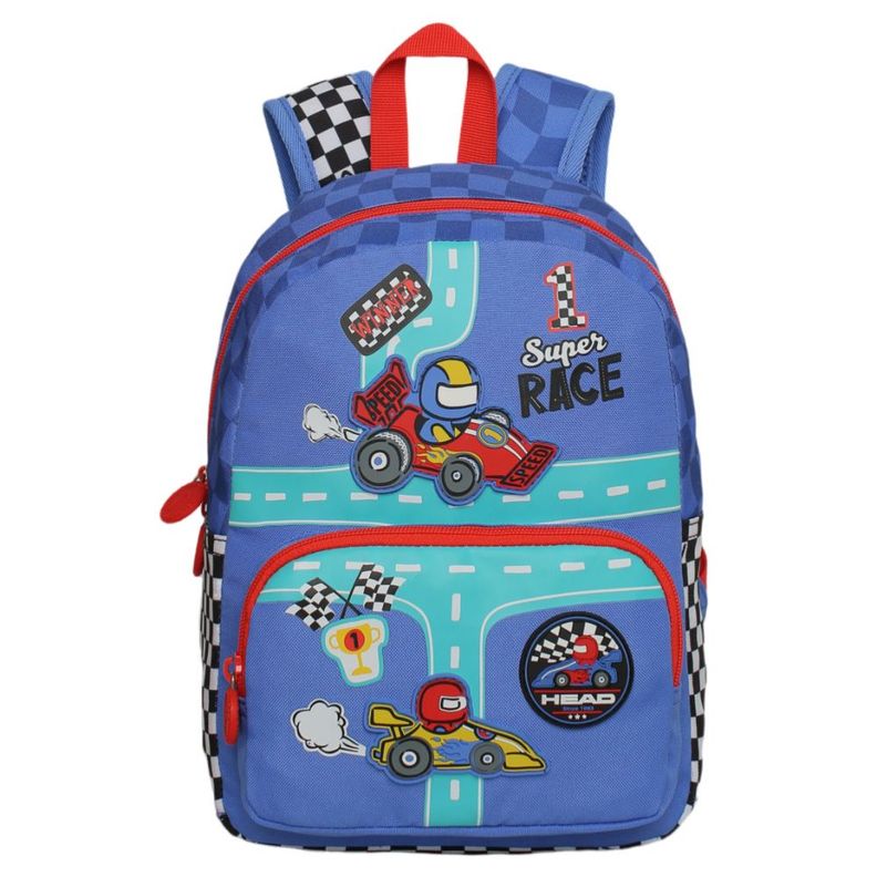 Mochila Infantil Niño Pop Car Race Azul Head-1