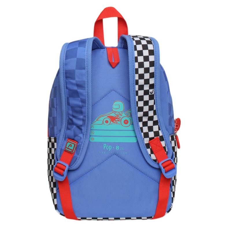 Mochila Infantil Niño Pop Car Race Azul Head-4