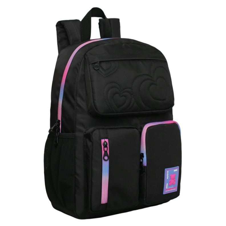Mochila Infantil Niña Funny Quilt Negro Head-0