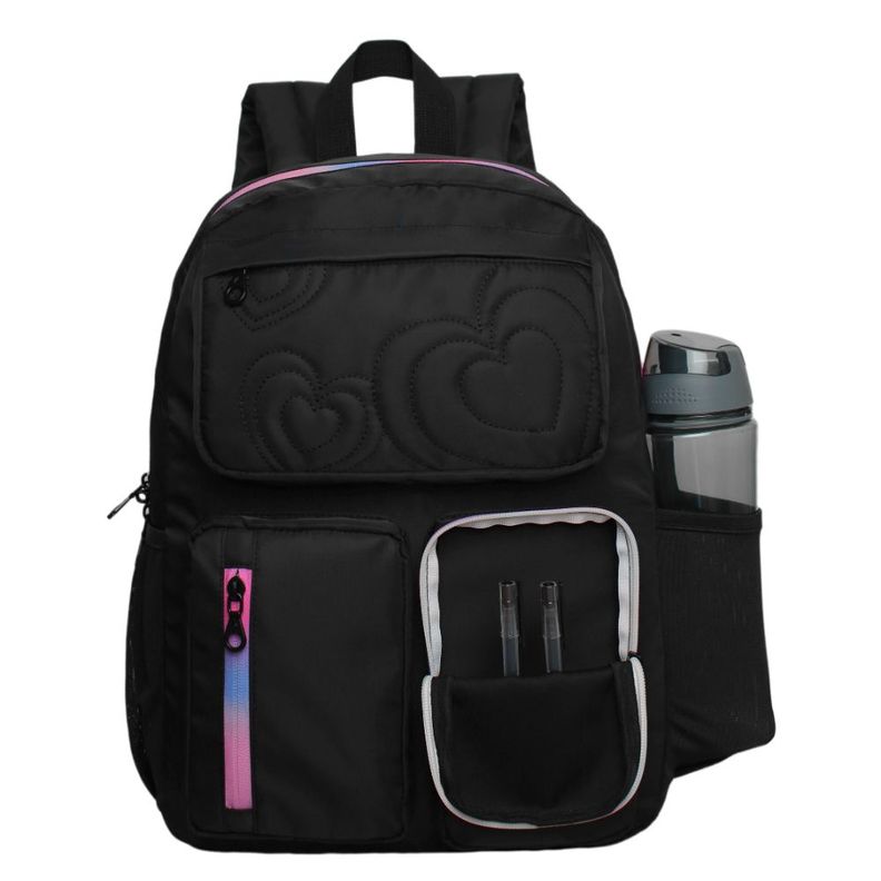 Mochila Infantil Niña Funny Quilt Negro Head-1