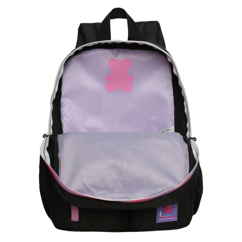 Mochila Infantil Niña Funny Quilt Negro Head-2