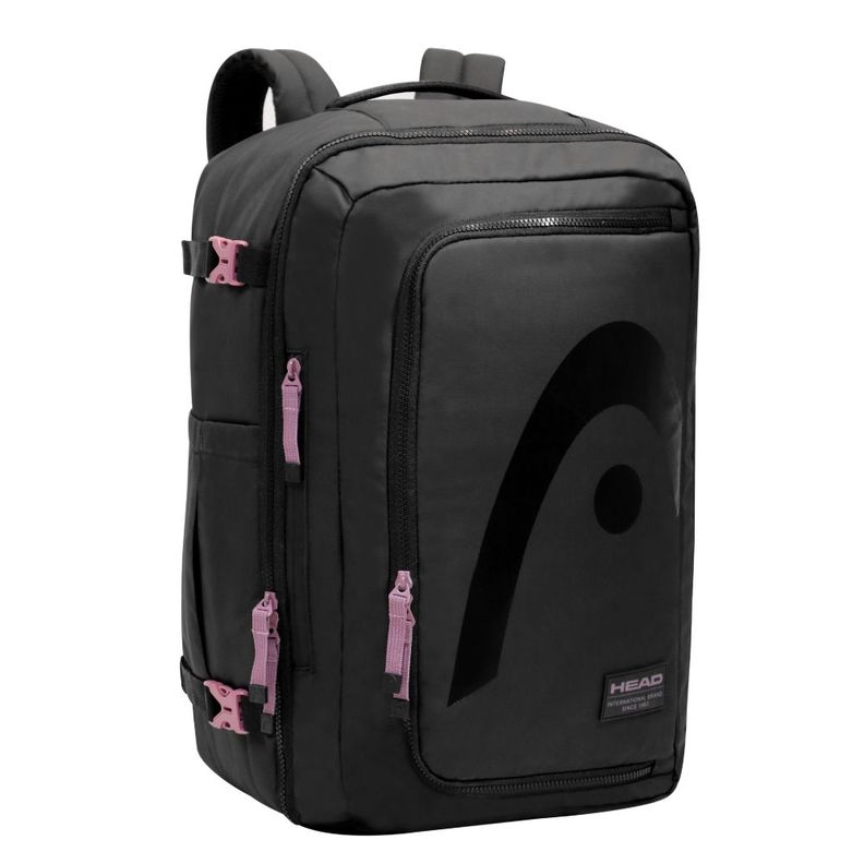 Mochila De Viaje Around Reverse Negro Malva Calidad Head-0