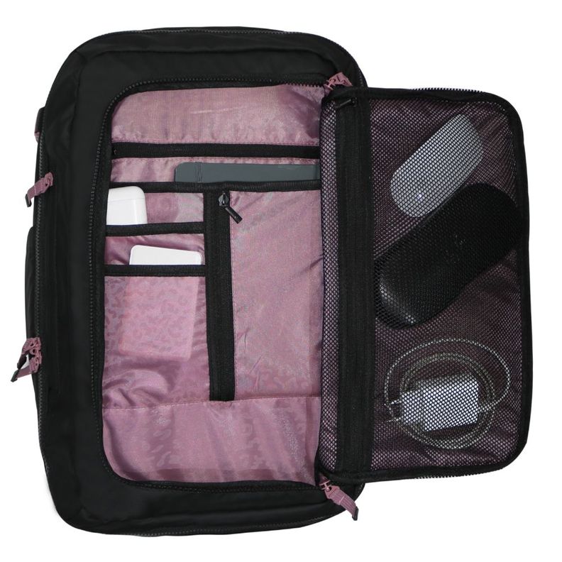 Mochila De Viaje Around Reverse Negro Malva Calidad Head-3