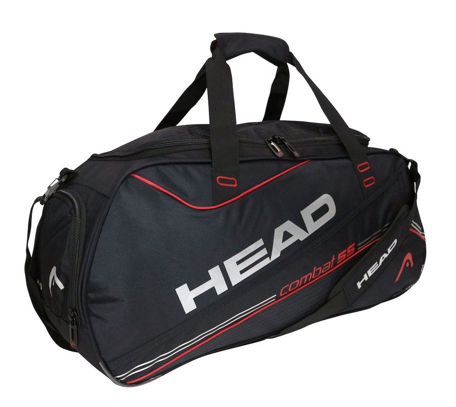 Bolso Deportivo New Combat 55 Negro Rojo Head-0