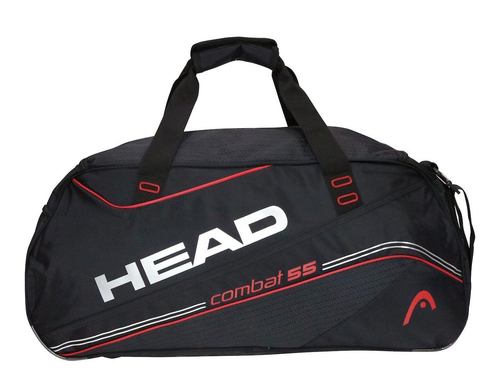 Bolso Deportivo New Combat 55 Negro Rojo Head-1