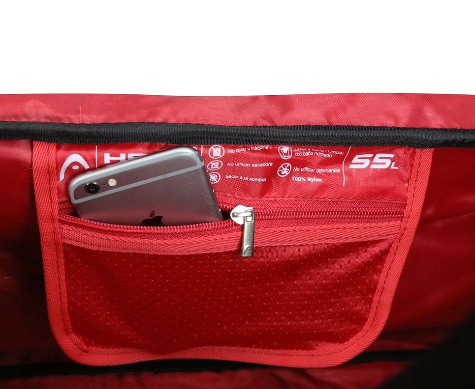 Bolso Deportivo New Combat 55 Negro Rojo Head-2