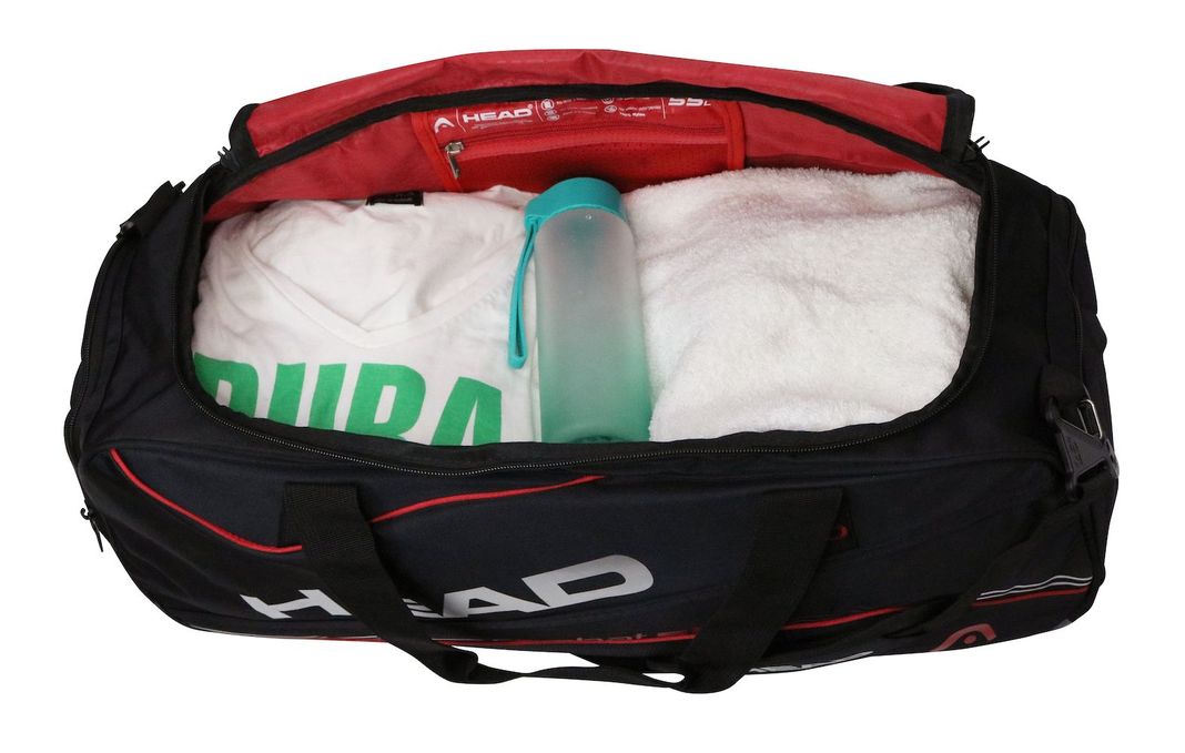 Bolso Deportivo New Combat 55 Negro Rojo Head-3