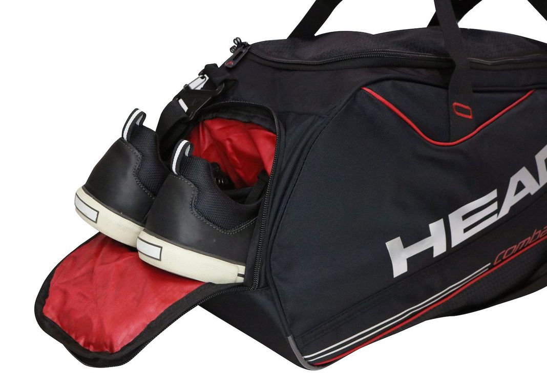 Bolso Deportivo New Combat 55 Negro Rojo Head-4