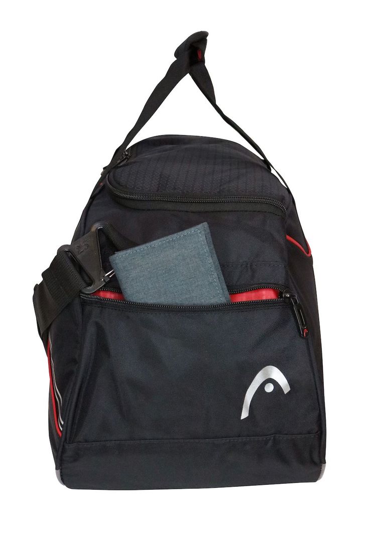 Bolso Deportivo New Combat 55 Negro Rojo Head-5