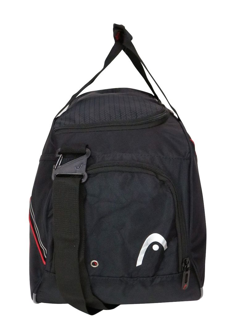 Bolso Deportivo New Combat 55 Negro Rojo Head-6
