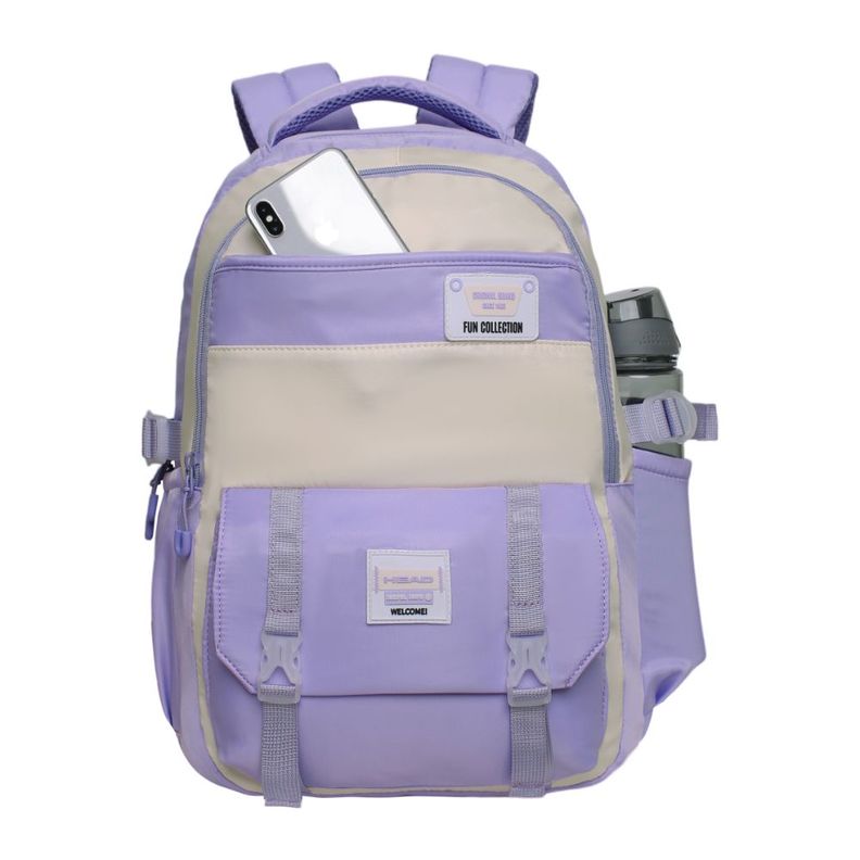 Mochila Mujer Kawaii Venza Color Block Lila Head-1