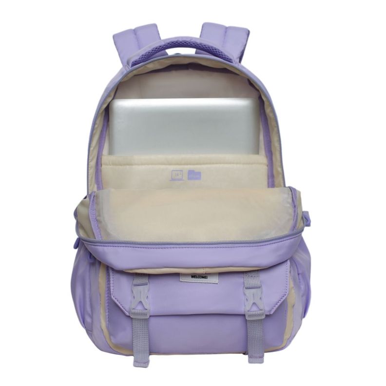 Mochila Mujer Kawaii Venza Color Block Lila Head-2