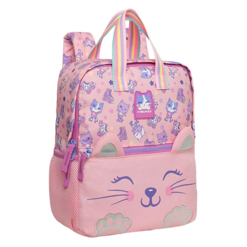 Mochila Infantil Niña Pepa Gato Patines Rosado Head-0