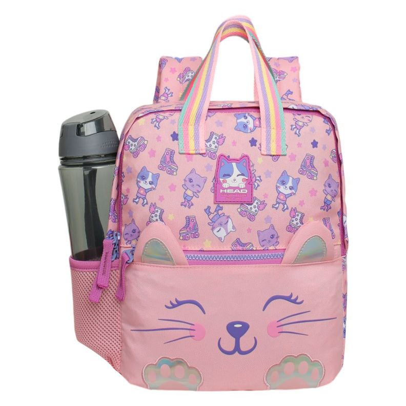 Mochila Infantil Niña Pepa Gato Patines Rosado Head-1
