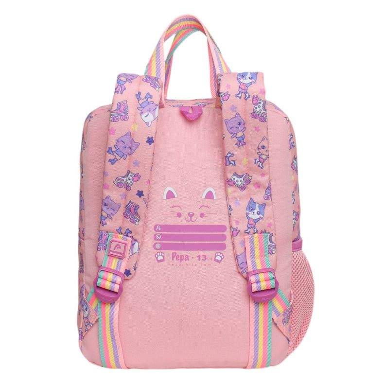 Mochila Infantil Niña Pepa Gato Patines Rosado Head-4