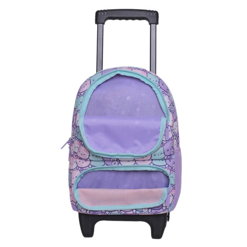 Mochila con Ruedas Pequeña Winner Gatos Pastel Lila Head-1