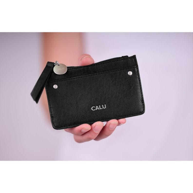 Billetera Tarjetero Sophie PU Negro Calu-5