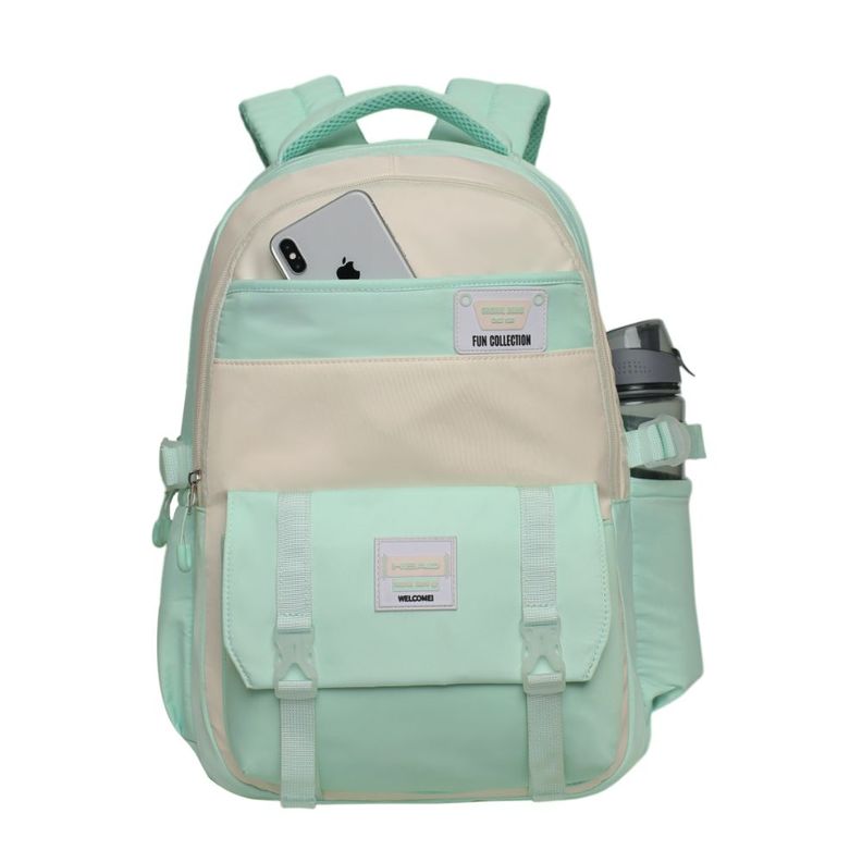 Mochila Mujer Kawaii Venza Color Block Menta Head-1