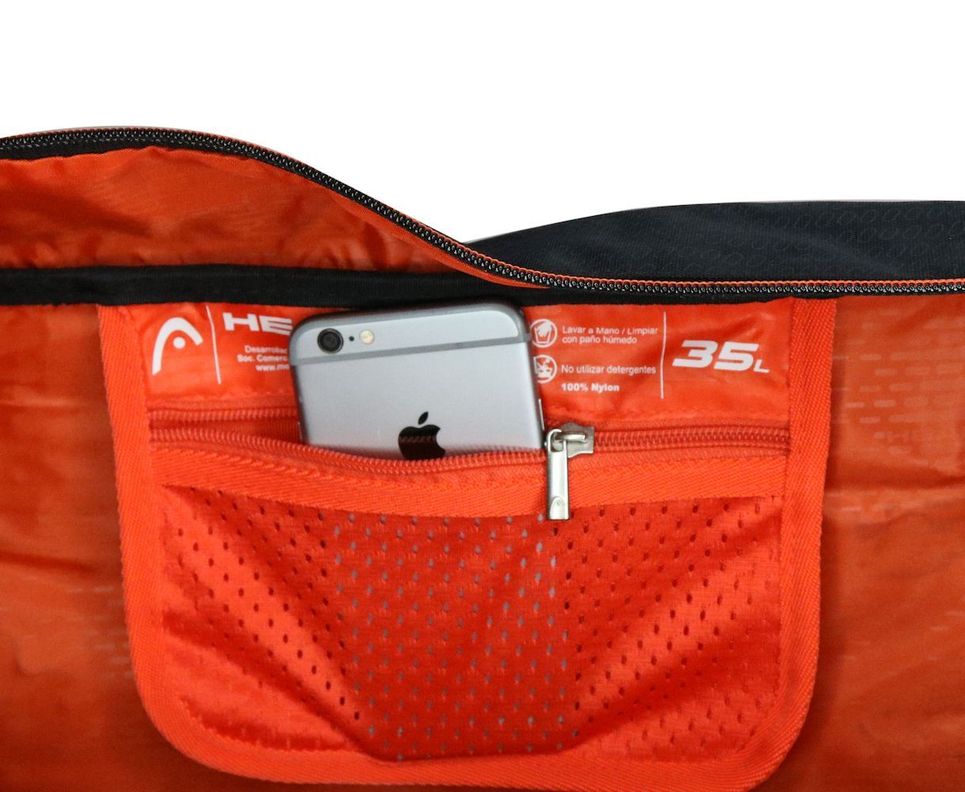 Bolso Deportivo New Combat 35 Negro Naranjo Head-6