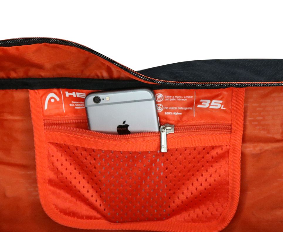 Bolso Deportivo New Combat 35 Negro Naranjo Head-3