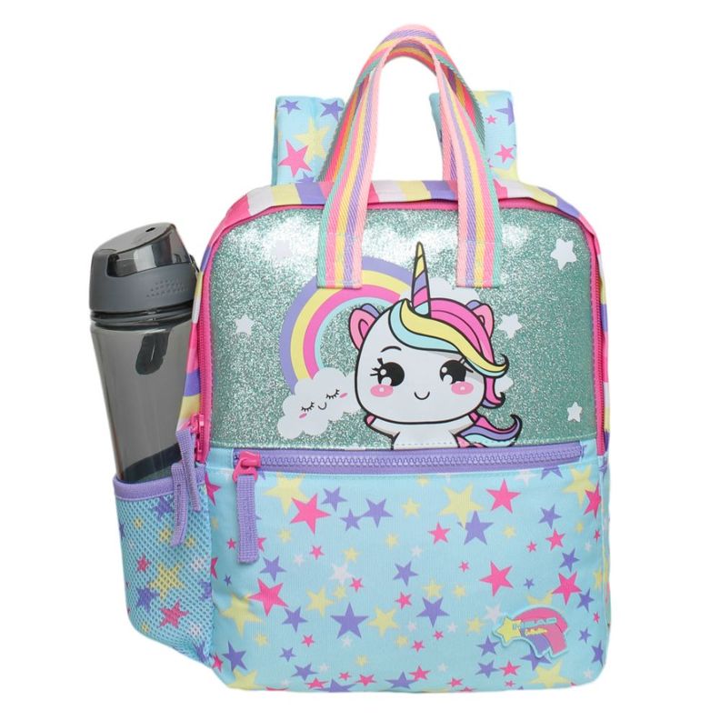 Mochila Infantil Niña Pepa Cat Kawaii Celeste Head-1