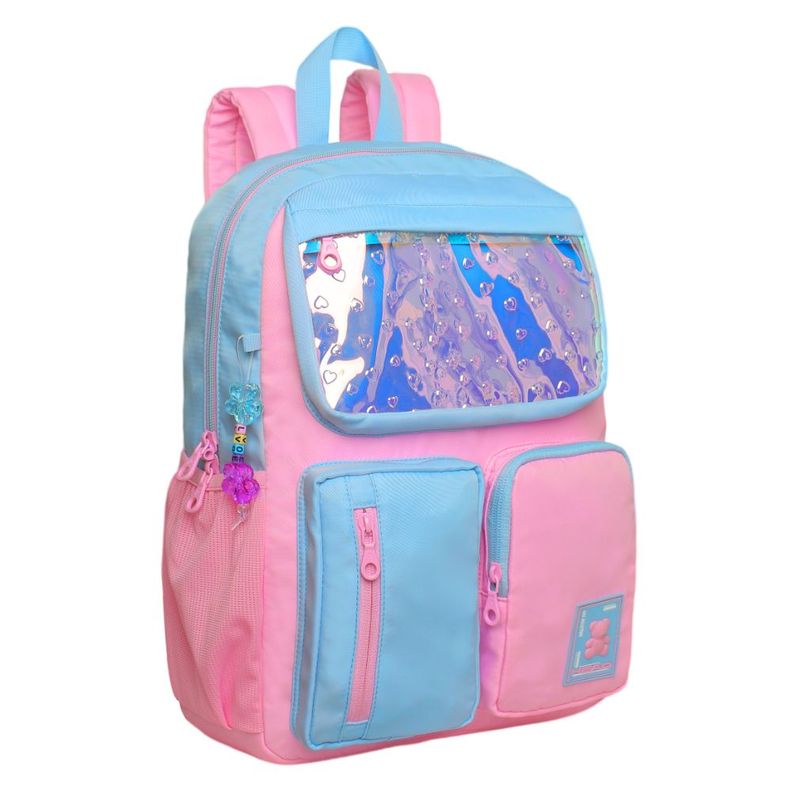 Mochila Infantil Niña Funny Color Block Celeste Head-0