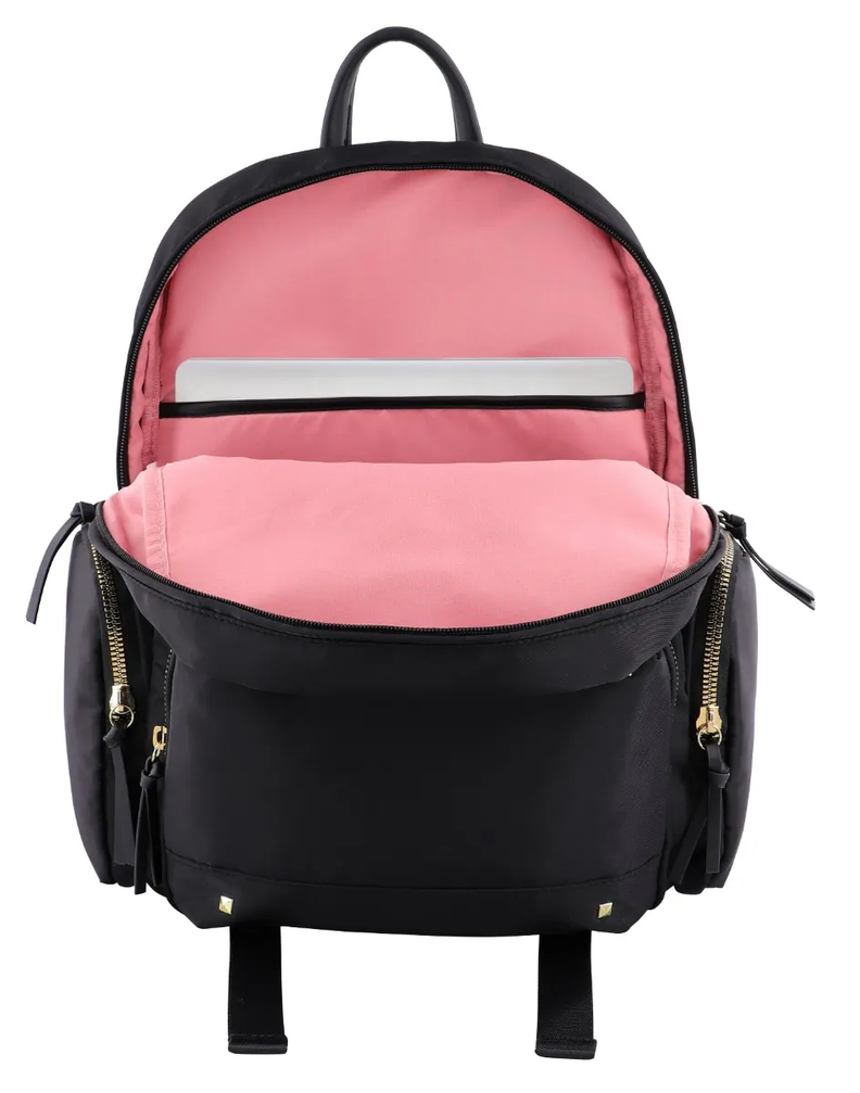 Mochila Gold Ejecutiva Tachas Negra Mujer Head-1