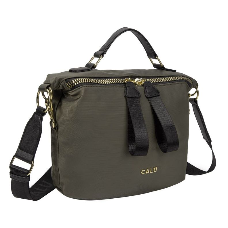Cartera Simona Microfibra Verde Oscuro Calu-0