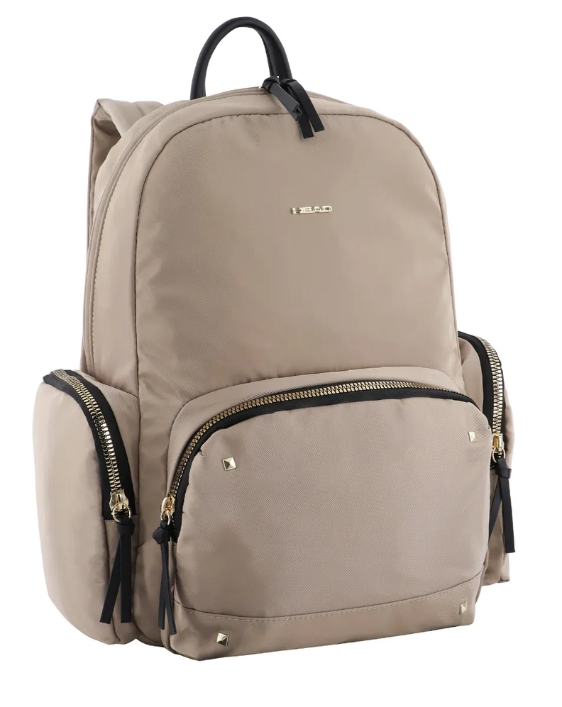 Mochila Gold Ejecutiva Tachas Beige Mujer Head-0