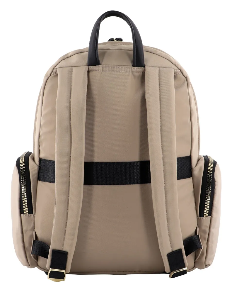Mochila Gold Ejecutiva Tachas Beige Mujer Head-1