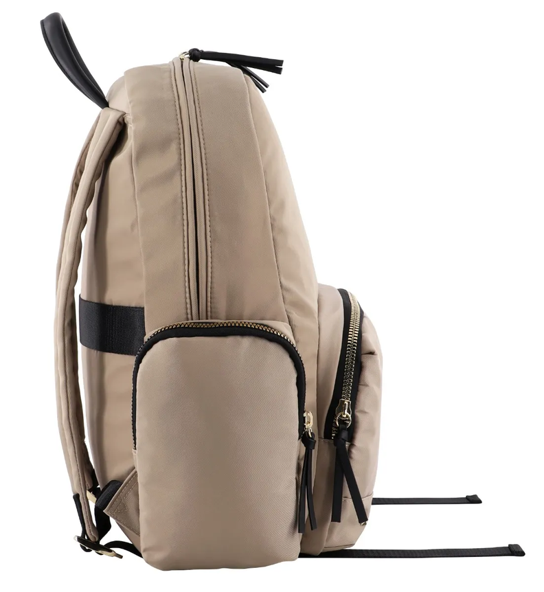 Mochila Gold Ejecutiva Tachas Beige Mujer Head-2