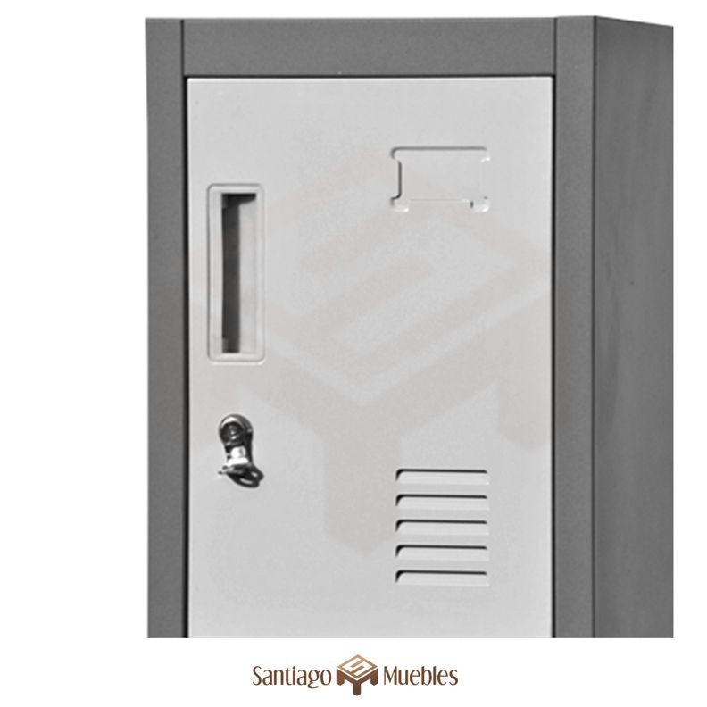 Locker Casillero 4 cuerpos dobles - 8 puertas color negro -1