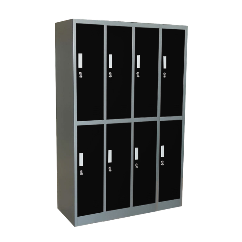 Locker Casillero 4 cuerpos dobles - 8 puertas color negro -0