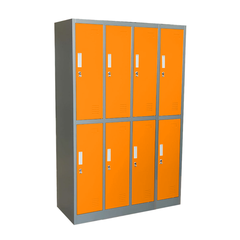 locker metálico 4 cuerpos dobles 8 puertas de color Naranja -0