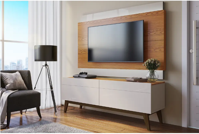 RACK TV STAND CLASSIC 12233 1.4 CAJONES BLANCO/CARAMELO-2
