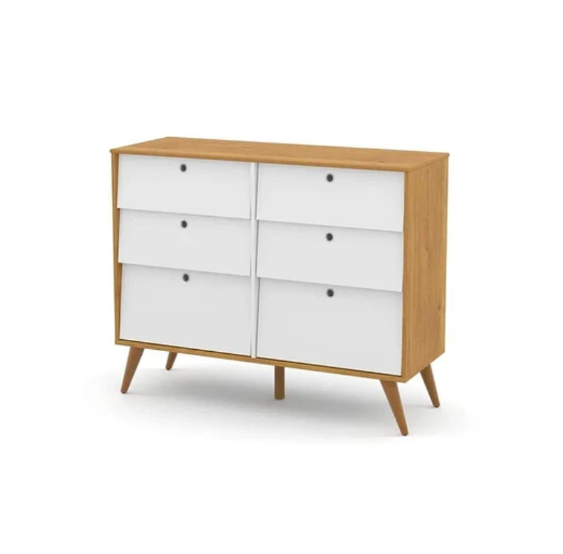 COMODA 6 CAJONES GOLD BLANCO/ECO WOOD-0