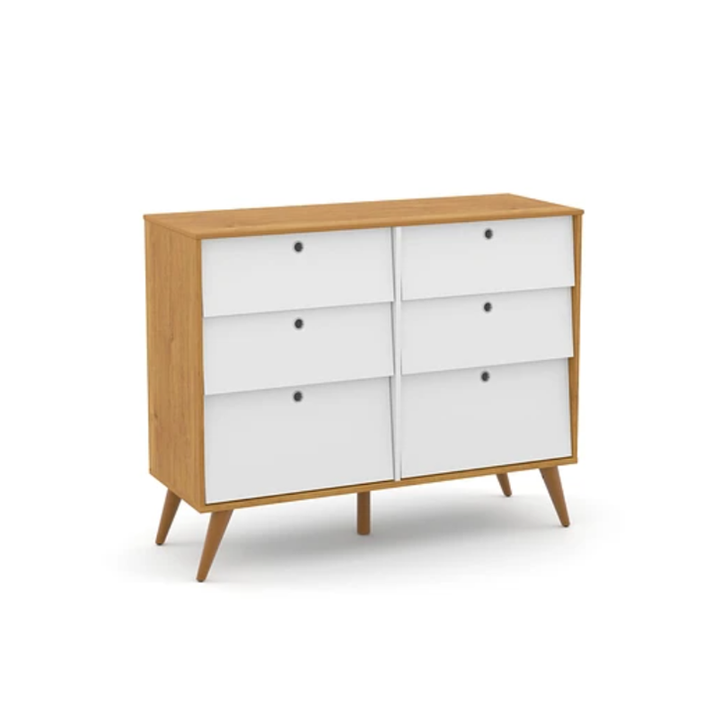 COMODA 6 CAJONES GOLD BLANCO/ECO WOOD-1