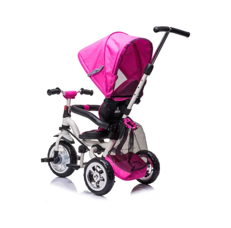 TRICICLO CANOPY PLEGABLE ROSADO-4