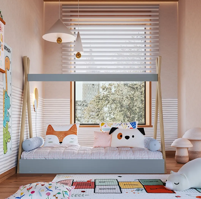 CAMA INFANTIL MONTESSORI AZUL-4