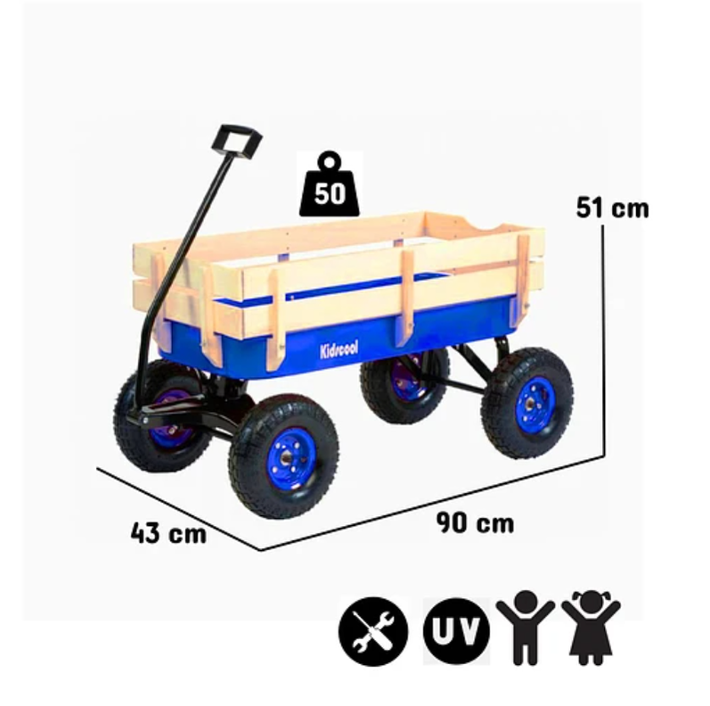 CARRITO DE ARRASTRE WAGON AZUL KIDSCOOL-3