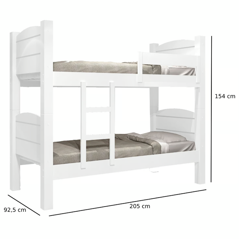 CAMAROTE LILIANE 1 PLAZA 0,90 x 1,90 - BRANCO - 1296-2