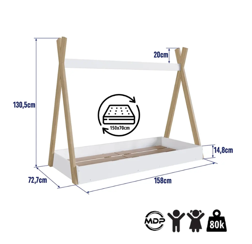 CAMA INFANTIL MONTESSORI BLANCA-2