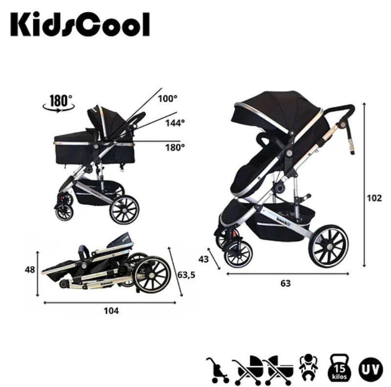 COCHE TRAVEL LUX  3 EN 1 KIDSCOOL NEGRO-5