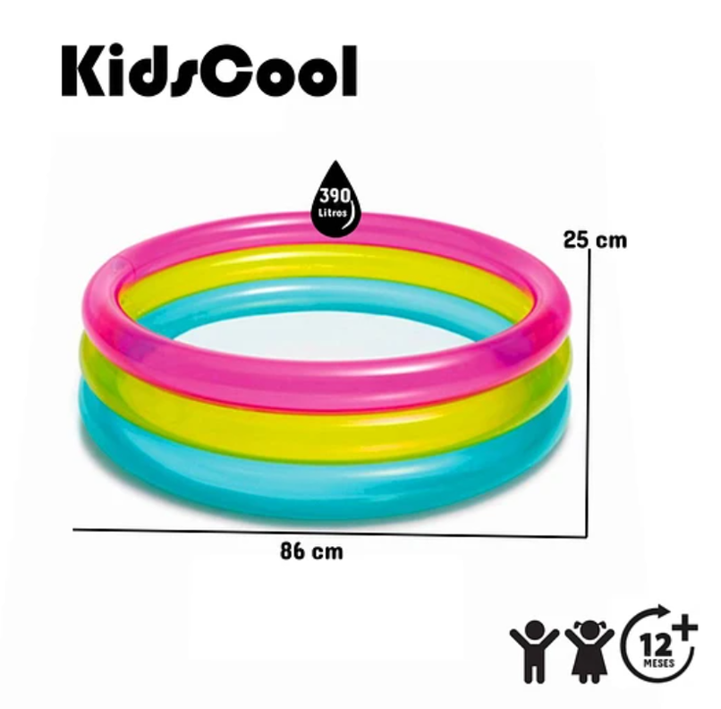 PISCINA INFLABLE BABY ARCO IRIS KIDSCOOL-2
