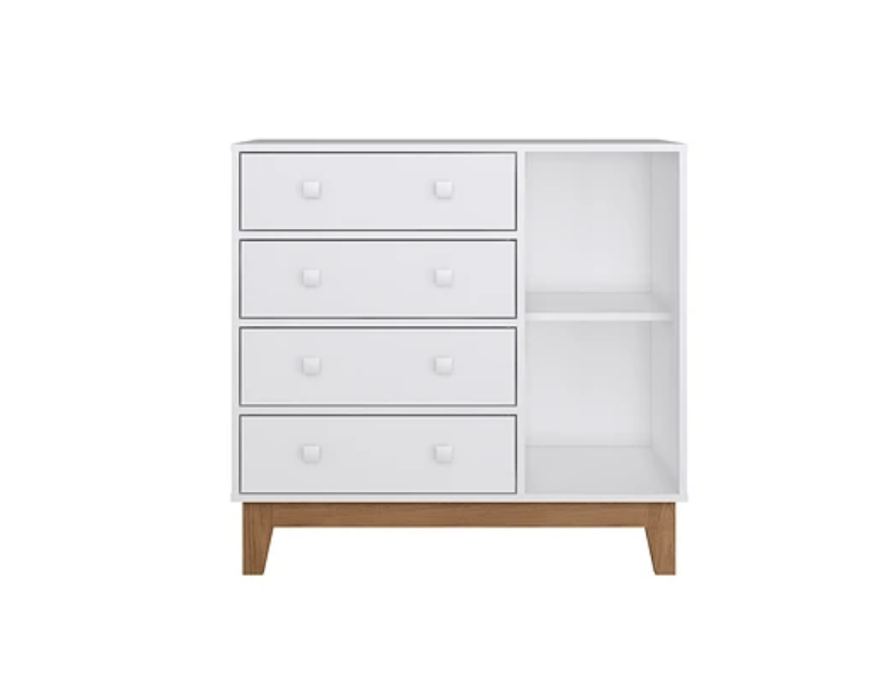 COMODA 4 CAJONES + PUERTA BLANCA RETRO HARMONY-2