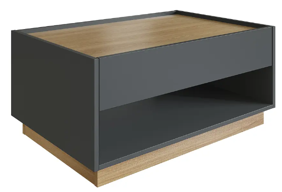 MESA DE CENTRO GRAFITO/ MIEL CON CAJÓN-1