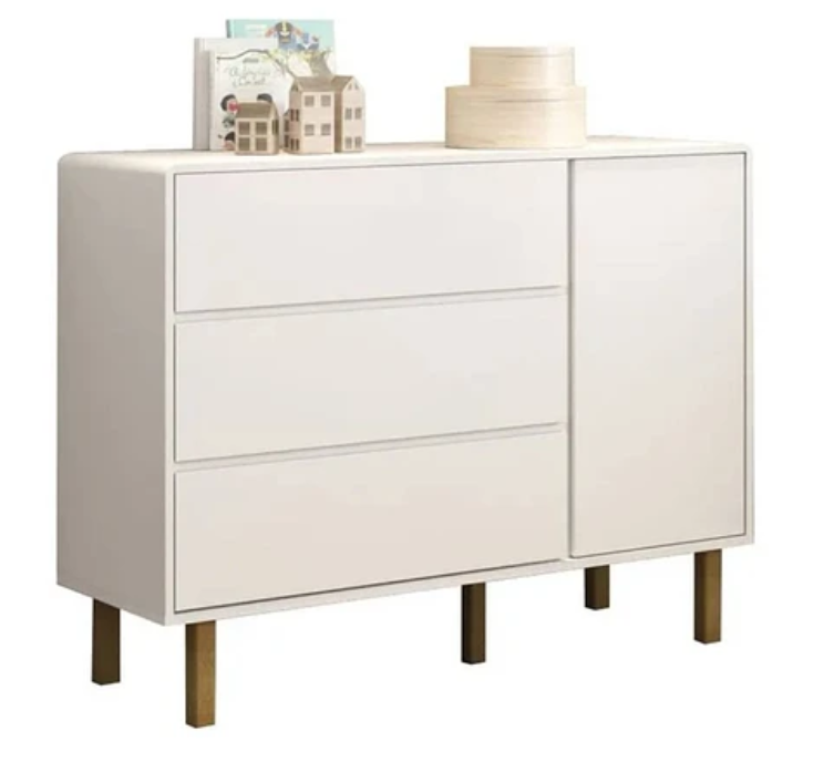 COMODA BLANCA OLIVIA 3 CAJONES Y PUERTA  -1