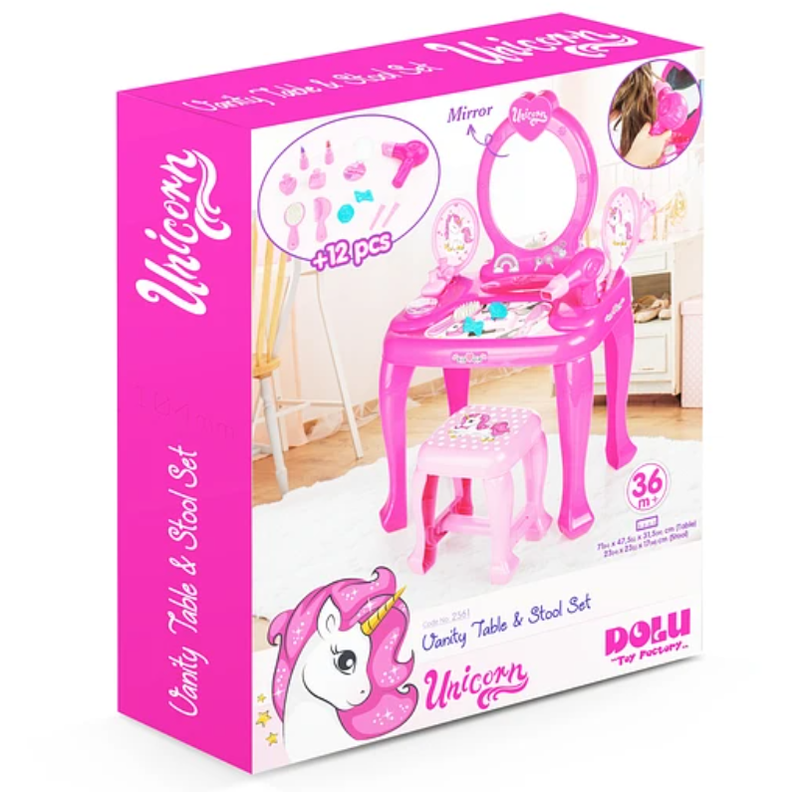 TOCADOR UNICORNIO ROSADO CON ACCESORIOS-4